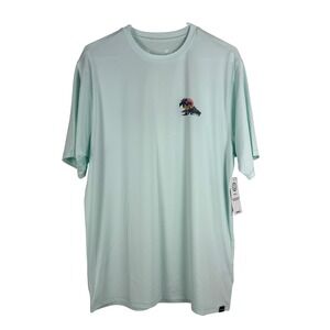 Hurley Island Time Hybrid UPF 50+ Tee‎ Mens Short Sleeve T-Shirt Aqua Large NEW